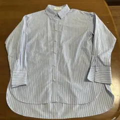 OPAQUE.CLIP 水色ストライプ長袖シャツ 36/S