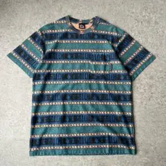 90s GOTCHA ガッチャ 総柄ボーダー プリントTシャツ サーフのサムネイル