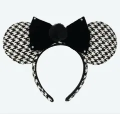 ミニーカチューシャ　千鳥柄　ディズニー　2025