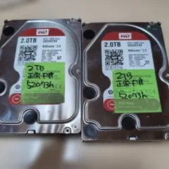 WD Red 2TB HDD WD20EFRX 2台セット 正常品 NAS対応2 - メルカリ