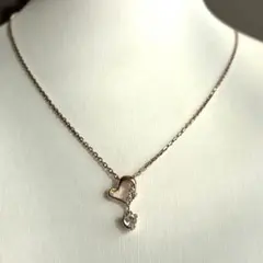 ハート ドロップ ピンクゴールドカラーネックレス #645