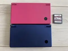 美品）ニンテンドーDSi メタリックブルー+ ニンテンドーDSi ピンク(2本）
