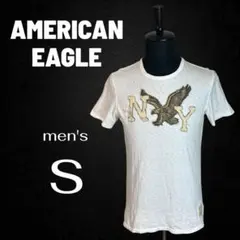 【AMERICAN HOLIC】ロゴ刺繍Tシャツ　クルーネック　ホワイト　S