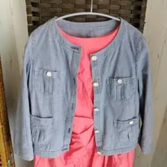 GREEN LABEL RELAXING　デニム風薄手 ブルーグレー七分袖