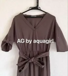 【AG by aquagirl】しっかり生地　ポリエステル　ブラウンワンピのサムネイル