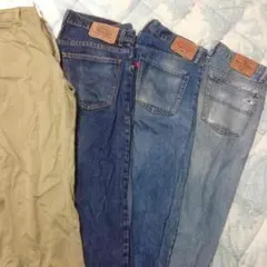 早い者勝ち、ジーパン 4枚 セット まとめ リーバイス ビッグジョン ユニクロ