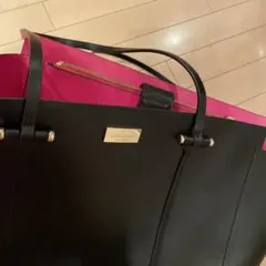 お値下げkate spade 黒ピンク トートバッグ