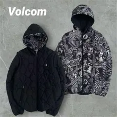 Volcom ダウンジャケット　リバーシブル　総柄　00s y2k フルジップ