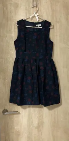 earth music&ecology 花柄ワンピース ネイビー