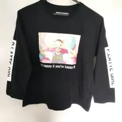 Pinklatteピンクラテ ブラック 長袖Tシャツ 140