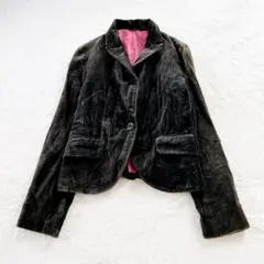 インシード INCEDE ベロアジャケット ブラックグレー 綺麗め お呼ばれ