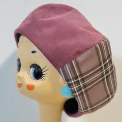〈SALE〉春色 ピンク ベレー帽┊︎ハンドメイド 帽子 レディース コーデュロイ