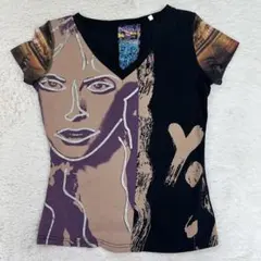 美品 Desigual 半袖カットソー プリント Tシャツ 半袖Sのサムネイル