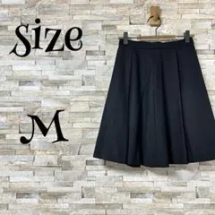 スカート　ミニ　フレア　ブラック　M　ウール100%　秋冬