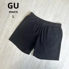 【ジーユー】ショートパンツ ゴムウエスト スポーツ ダル着 ストレッチ 黒 L