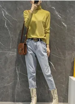 【在庫一掃セール】新品送料無料　レディースセーター ハイネックニット 体型カバー