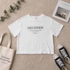 ピンクラテ 半袖 Tシャツ ロゴプリント ショート丈 クロップド ホワイト Sのサムネイル