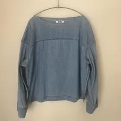 Uniqlo U デニムボートネックブラウス（長袖）