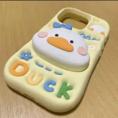 新品　iPhone16pro シリコンケース　cute Duck 持ち手