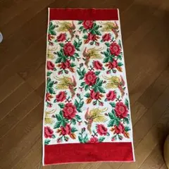 FEILER 花柄 フェイスタオル 赤