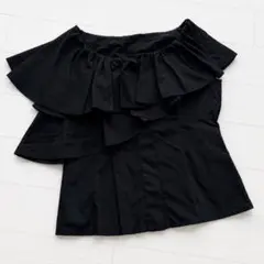 sheller シェリエ 4way フリルブラウス ブラックのサムネイル