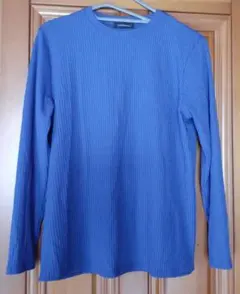 charmante 青 リブ編み 長袖Tシャツ