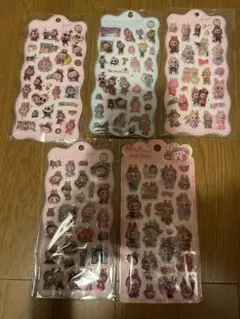 ぷくぷく3Dキャラクターシール 5シートセット