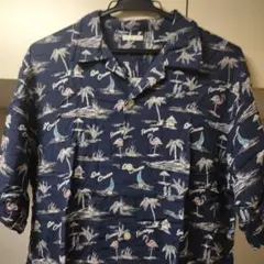 フラミンゴ柄 半袖シャツ Mサイズ