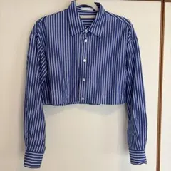 ASTRAET アストラット ストライプ柄 クロップド丈 長袖シャツのサムネイル