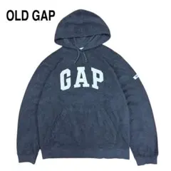 90s OLD GAP フリース パーカー プルオーバー ロゴ グレー M