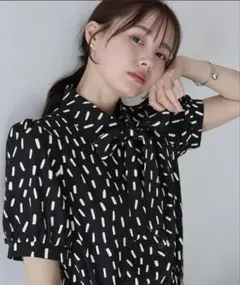 BLUEEAST ボウタイリボンブラウス　M