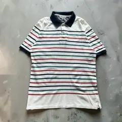 ザショップTK マルチボーダー ポロシャツ 半袖 鹿の子 アメカジ 古着