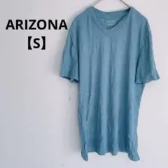 ARIZONA くすみブルー Vネック Tシャツ Sサイズ メンズ 夏服