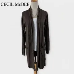 CECIL McBEE ブラウン アンゴラ混 長袖 ロングカーディガンのサムネイル