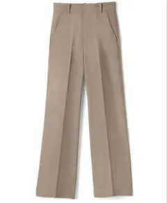 GRL センタープレスストレートワイドパンツ　ベージュ ai07 M