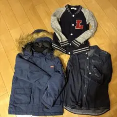 ネイビー ボンバージャケット デニムシャツ セットのサムネイル