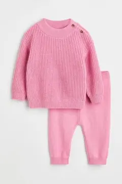 H&M ニット2アイテムセット 上下セット セーターセット 女の子 90 ピンク