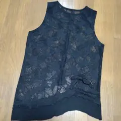 美品　レース ブラック タンクトップ　フリーサイズ