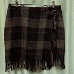美品 フリンジラップスカート