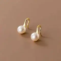 X785 ピアス レディース ゴールド k18 S925 淡水パール