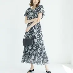NICE CLAUP マルチウェイボレロセットワンピース 花柄 freeサイズ