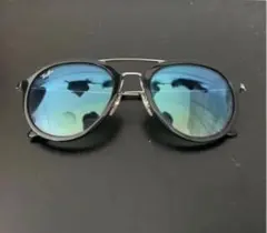 Ray-Ban サングラス ラウンド型 青ミラー　専用ケース有り