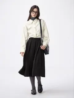 新品GUドレープキュロッツSブラック キュロットハーフパンツのサムネイル