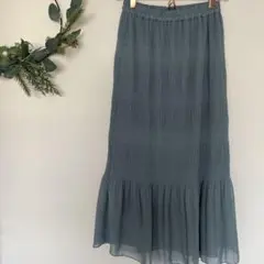 【GU】ランダムプリーツロングスカート　S