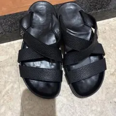 LOUIS VUITTON サンダル ブラック レザー メンズ