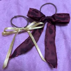 リボン付きヘアゴムセット