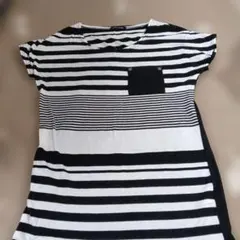 Мサイズ　ストライプ 半袖Tシャツ ポケット付き