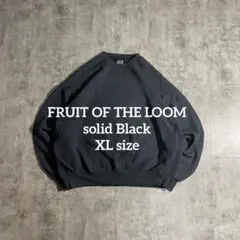 FRUIT OF THE LOOM無地ソリッドスウェット短丈XL前Vガゼット黒