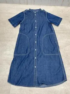 LOGOSDAYS ロゴス デニムシャツワンピース Mサイズ 半袖 ノーカラー