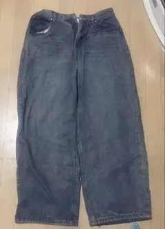 ダークブルーワイドレッグデニム